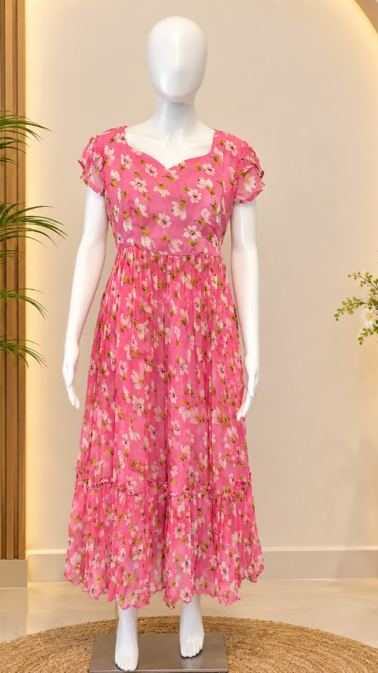 Pastel Little Flower Floral Frocks - Baby Ping (Size - M & XL )